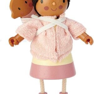 Detailed Wooden Doll with Flexible Arms and Legs for Dollhouse - Encourage Creative and Imaginative Play for Children - Age 3+