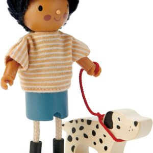 Dog - Detailed Wooden Doll with Flexible Arms and Legs for Dollhouse - Encourage Creative and Imaginative Fun for Children - Age 3+
