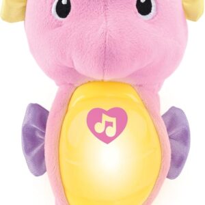 -Price Musical Baby Toy, Soothe & Glow Seahorse, Pink Plush Sound Machine with Lights & Volume Control for Newborns