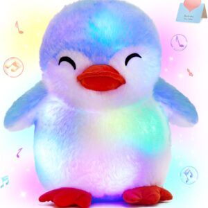 12'' Musical Light up Penguin Stuffed Animal,Soft Penguin Plush Toy with LED Night Lights &Nursery Songs,Birthday Children's Day Hoilday Gift for Toddler Kids