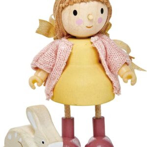 Family - Wooden Miniatures Flexible Doll, Multicultural Action Figure for Dollhouse - Encourage Creative and Imaginative Fun Play for Children - Age 3+