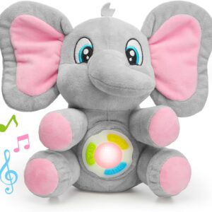 Musical Elephant Plush Baby Toy, Stuffed Animal with Music & Light, Baby Musical Soft Plush Toys for Infant Babies, Christmas Birthday Gifts for Boys and Girls 6+ Months