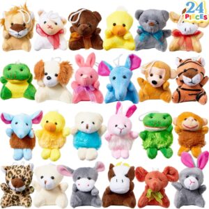 24-Piece Mini Animal Plush Toy Set, Animal Keychain Decorations, Small Plush Toys for Children, Carnival Prizes, School Gifts, Valentine's Day Party Gifts